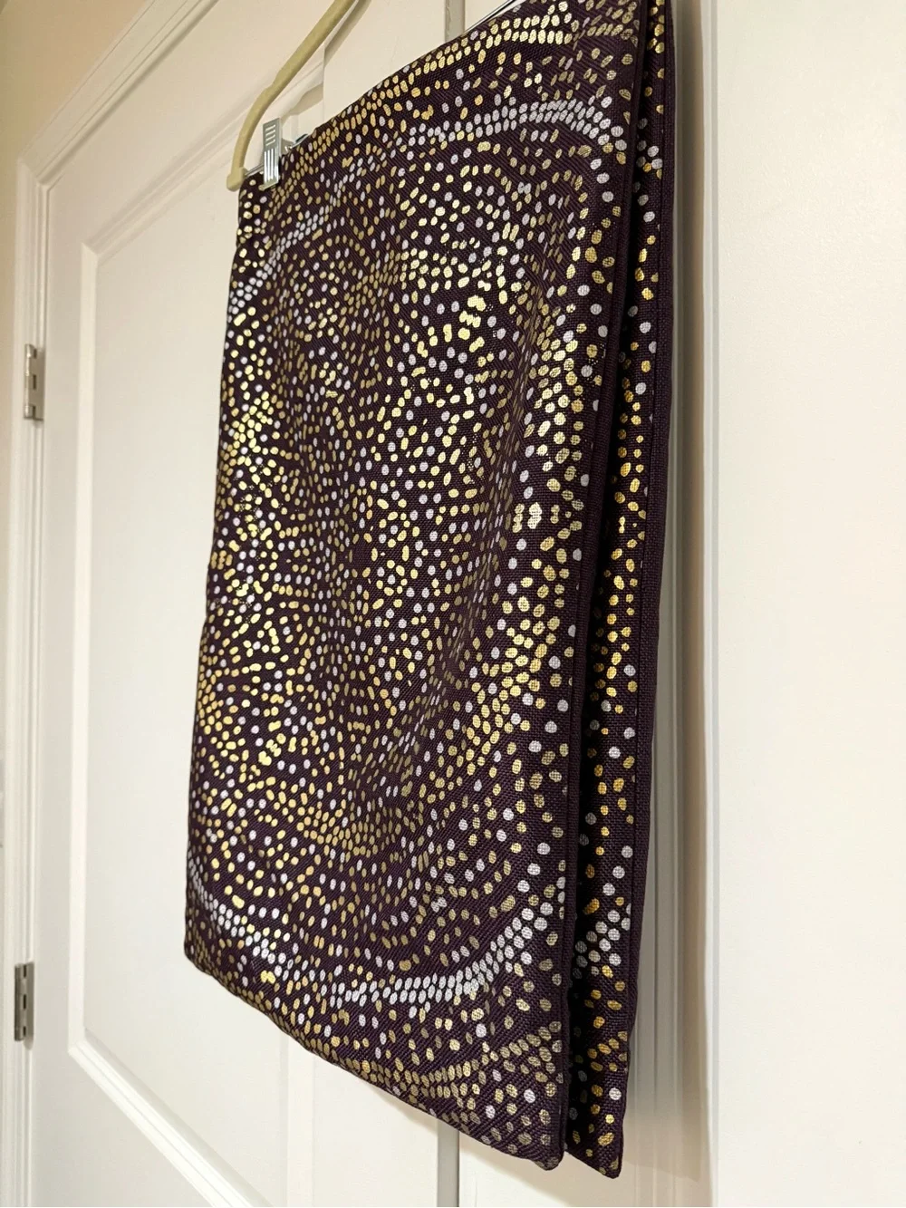 Plum Pillow Cover with Gold & Silver Dot Pattern Set of 2 zipper Closure